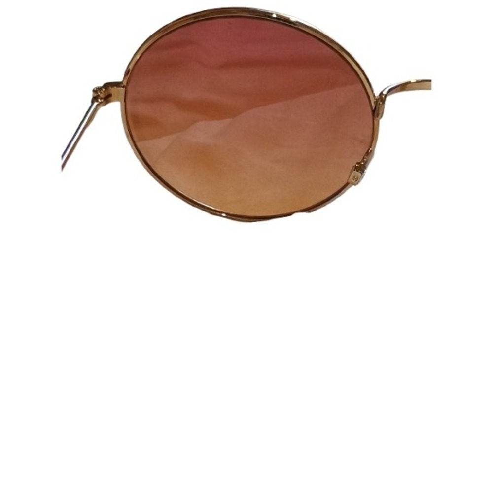 Round Sunglasses Rose Gold Frame Pinky Peach Ombre Lens Women's Fashion Frames - Picture 3 of 5